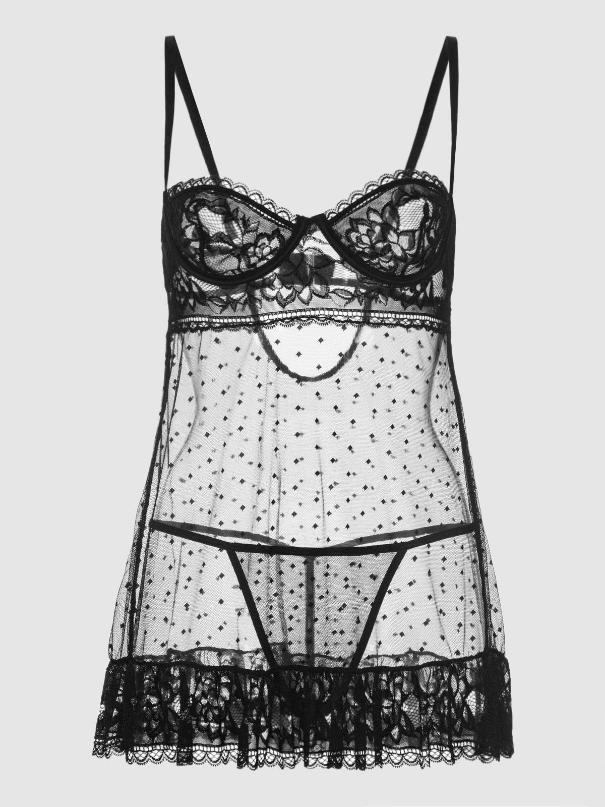 Riley Lace Babydoll Set - Fredericks Of Hollywood  Frederick's of Hollywood