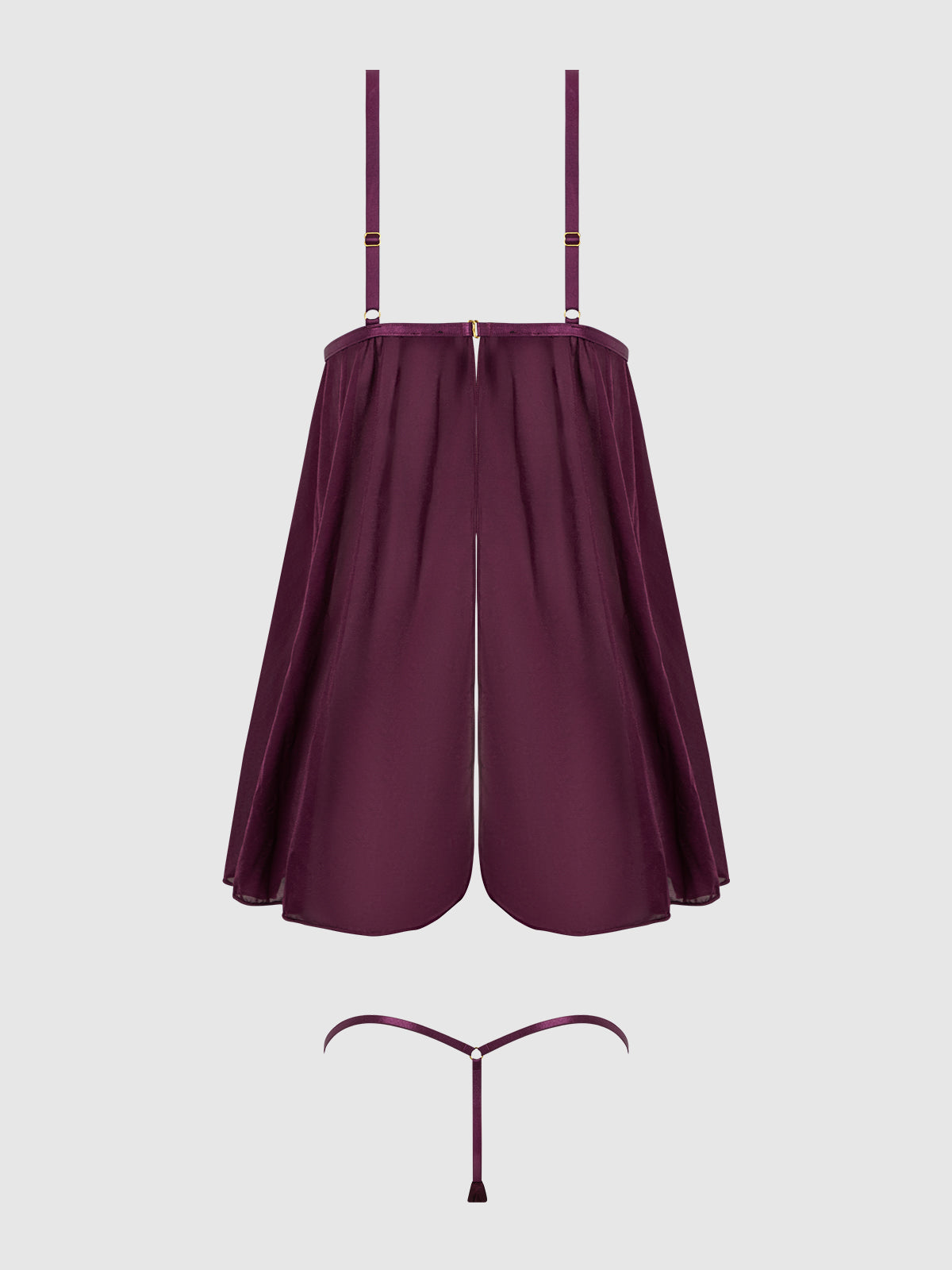 Pia Shine Mesh O-Ring Open Cup Babydoll Set - Frederick's of Hollywood