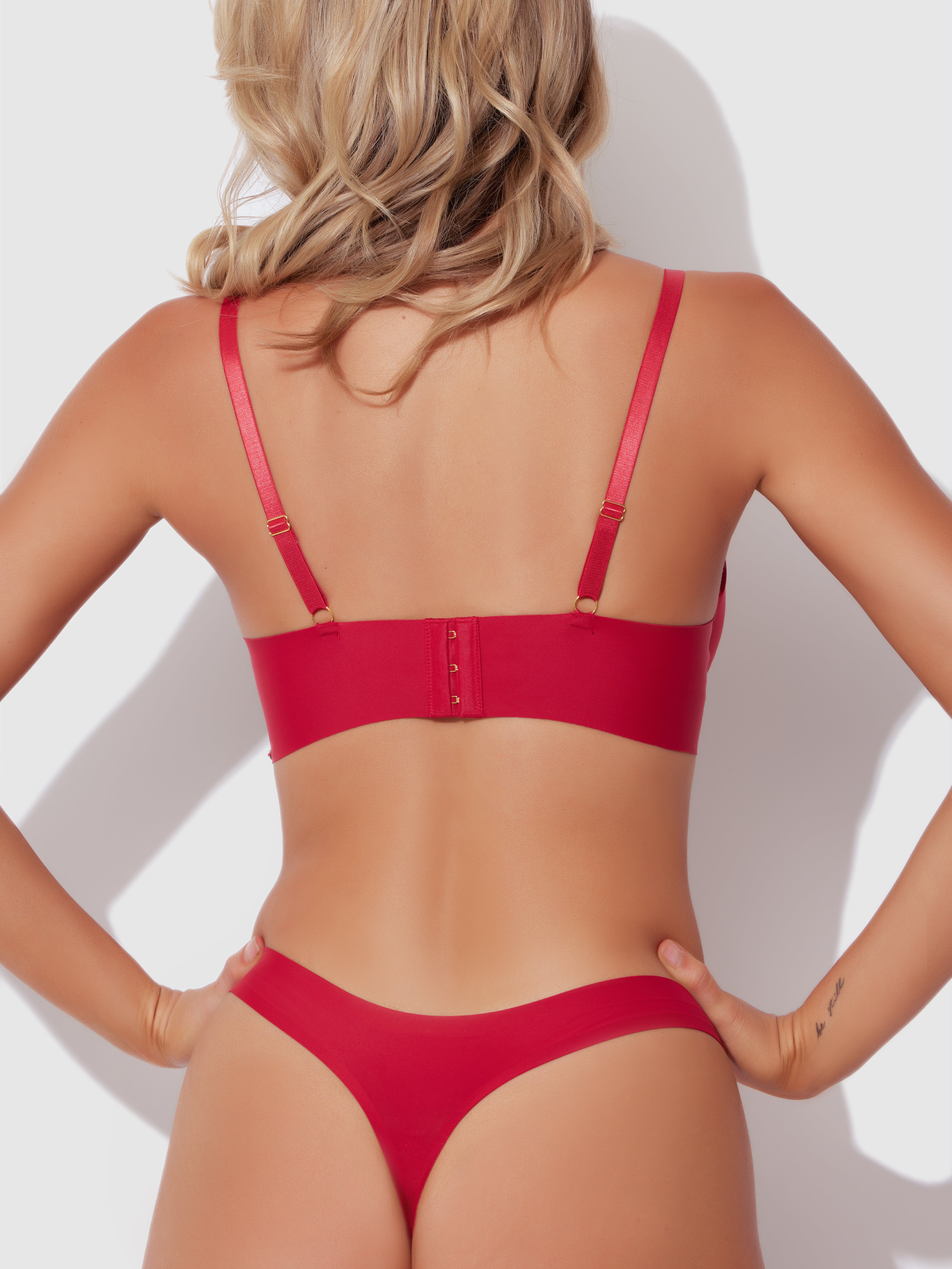 Natalia Micro Lace Up Plunge Push Up Bra Frederick's of Hollywood