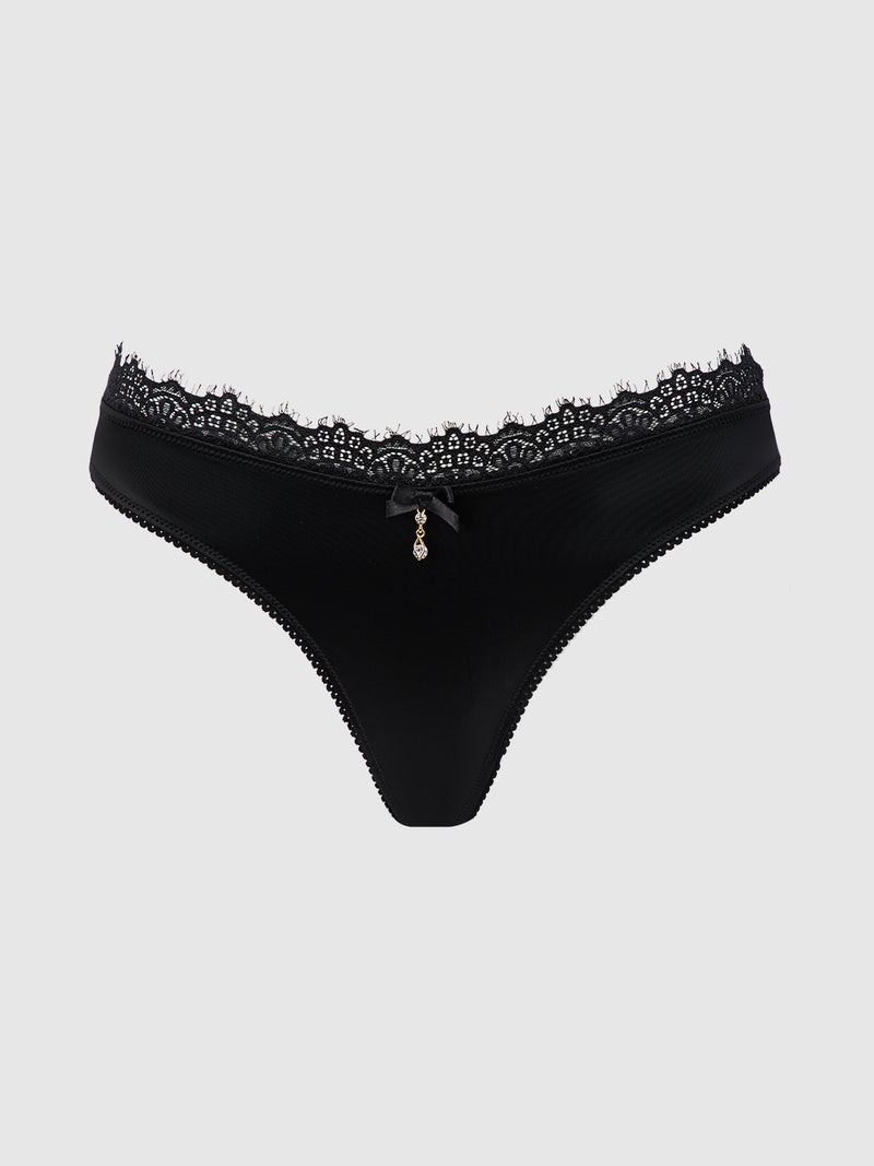 Lexi Liquid Satin & Lace Hipster - Frederick's of Hollywood
