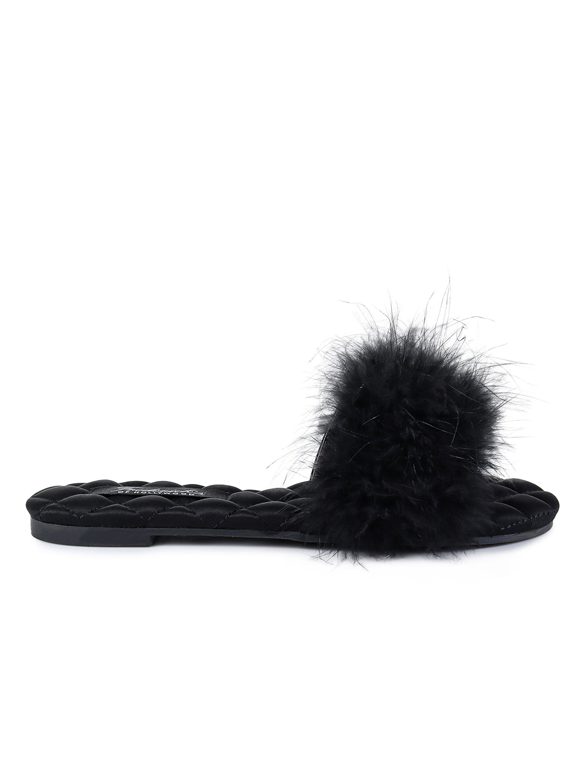 Maxim Feather Flat Sandal - Black