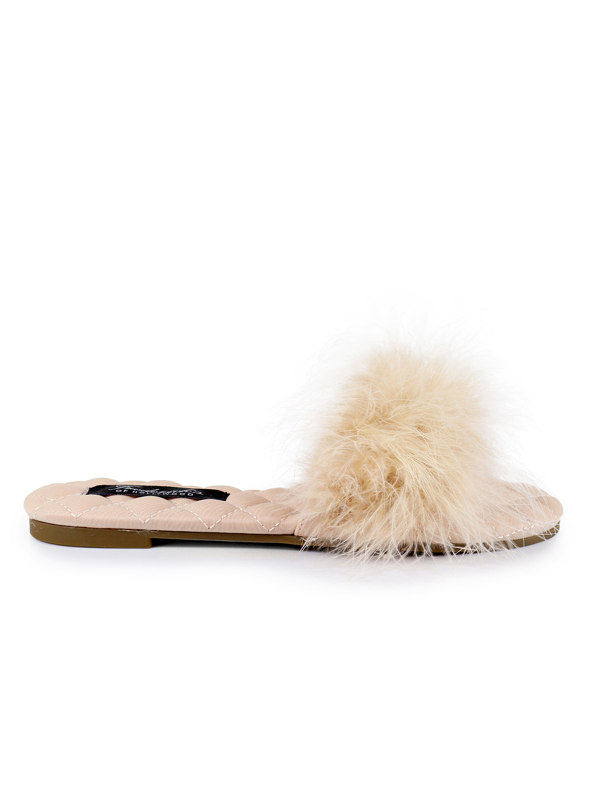 Maxim Feather Flat Sandal in Champagne Frederick s Of Hollywood