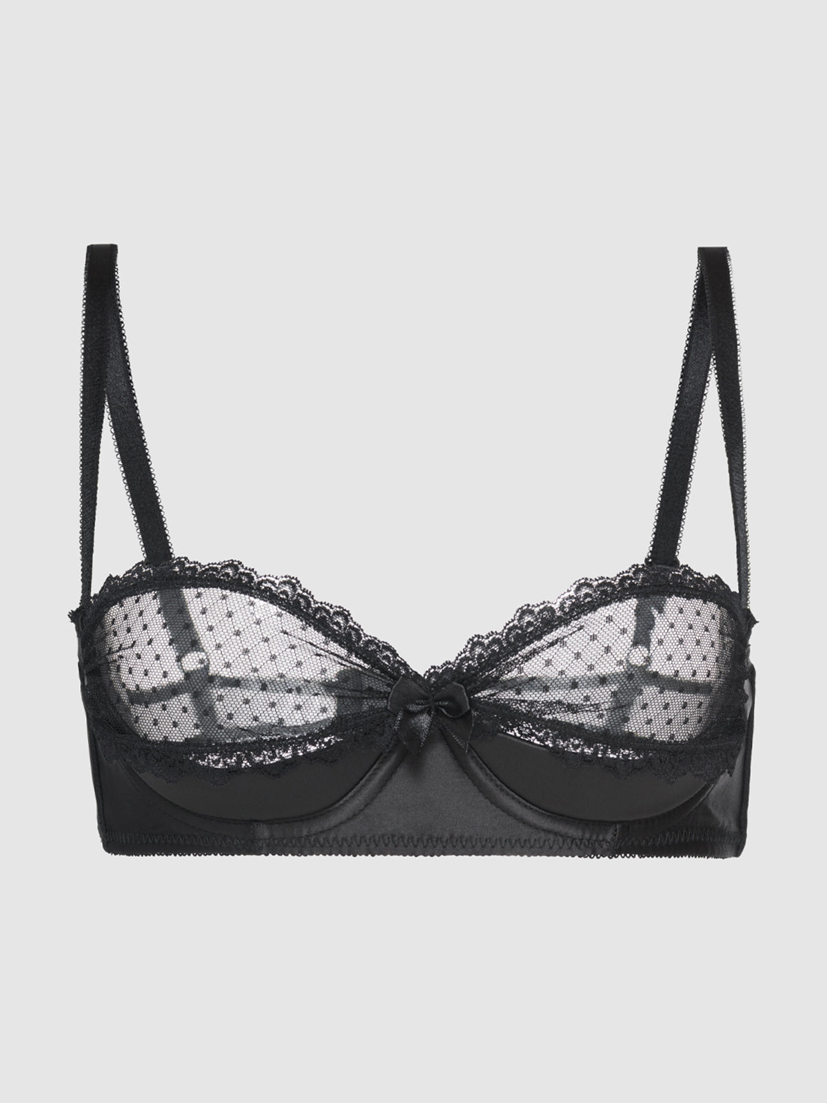 Alexie Mesh & Satin Open Cup Bra - Fredericks of Hollywood