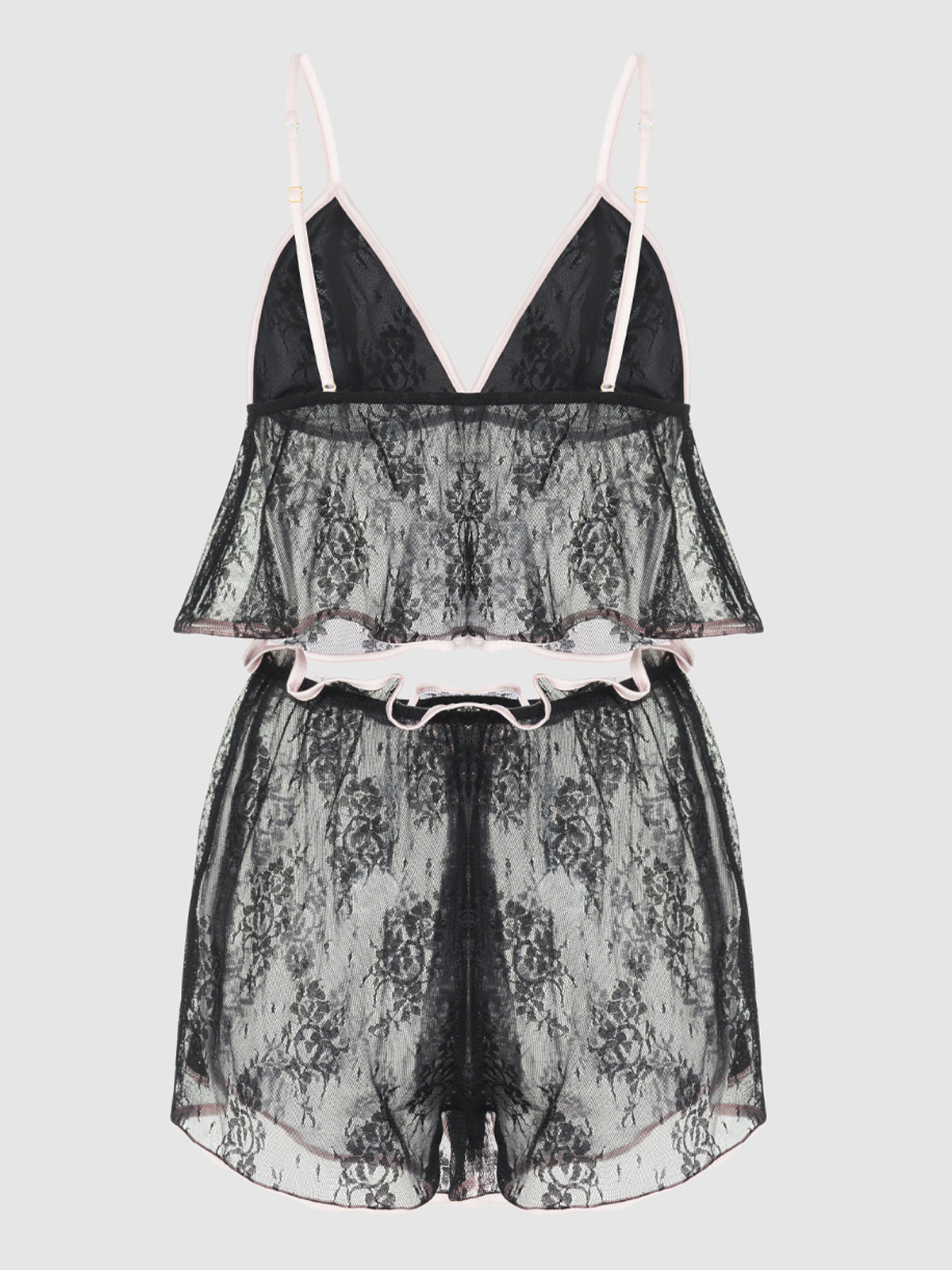 Rosalind Lace & Satin Trimmed Sleep Cami & Shortie - Fredericks of Hollywood