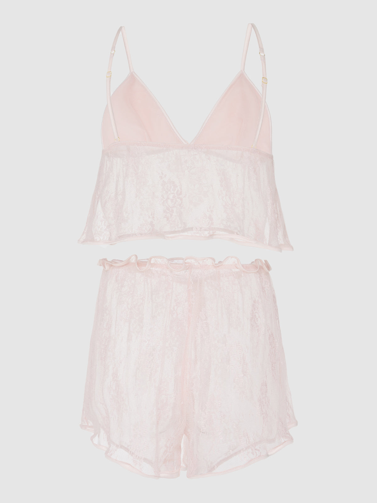Rosalind Lace & Satin Trimmed Sleep Cami & Shortie - Fredericks of Hollywood