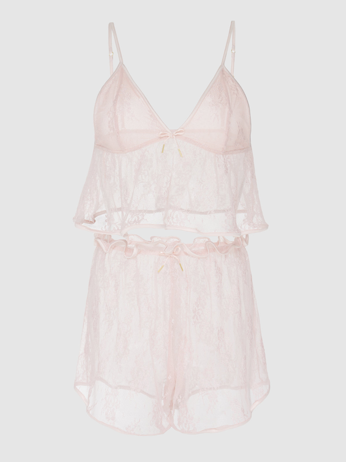 Rosalind Lace & Satin Trimmed Sleep Cami & Shortie - Fredericks of Hollywood