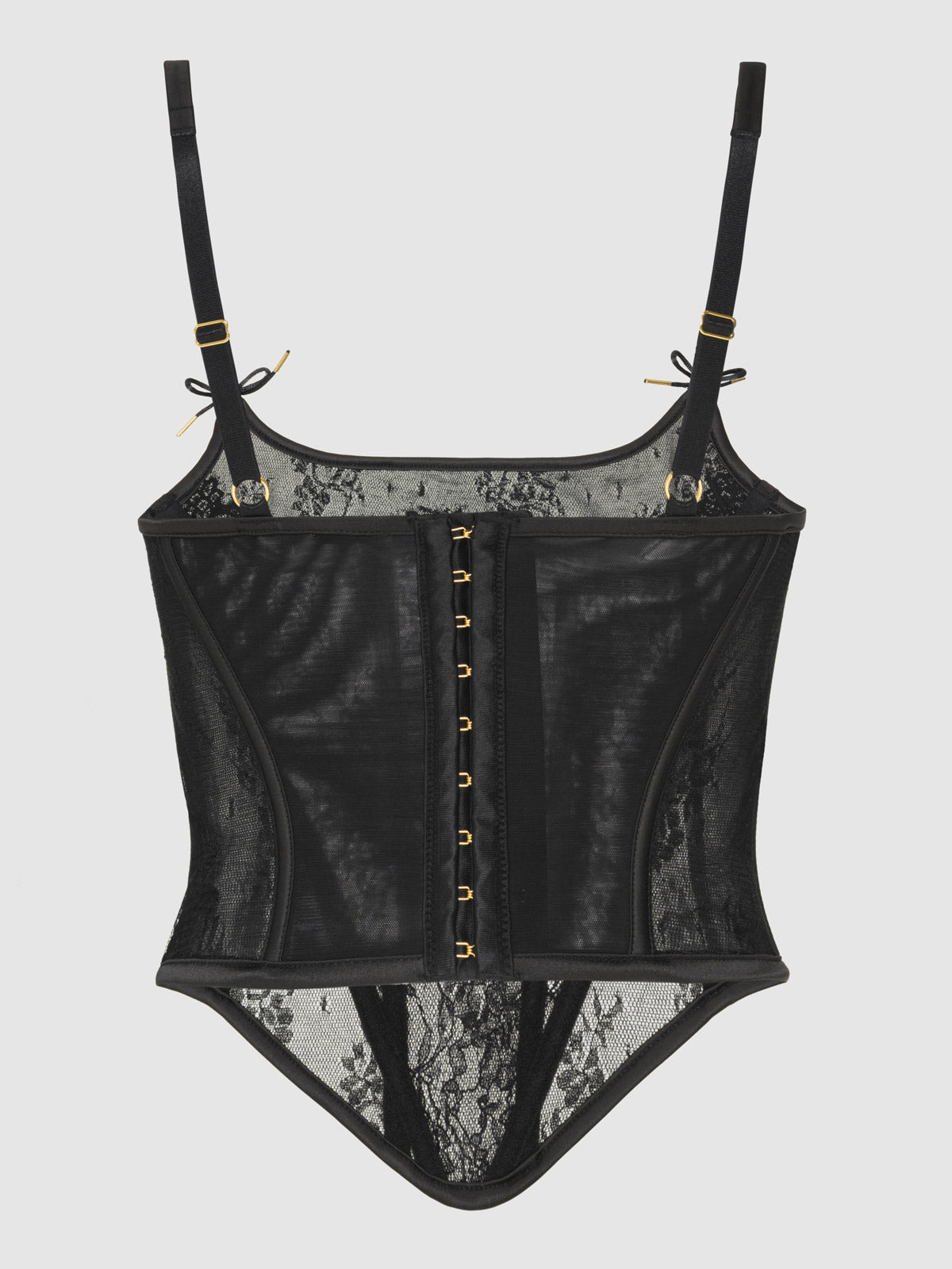 Rosalind Satin & Lace Underwire Open Cup Corset - Fredericks of Hollywood