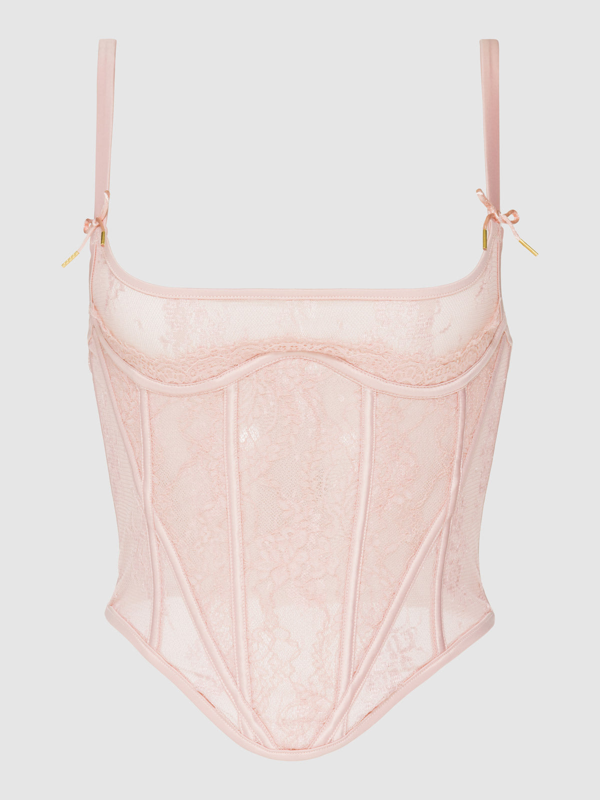 Rosalind Satin & Lace Underwire Open Cup Corset - Fredericks of Hollywood