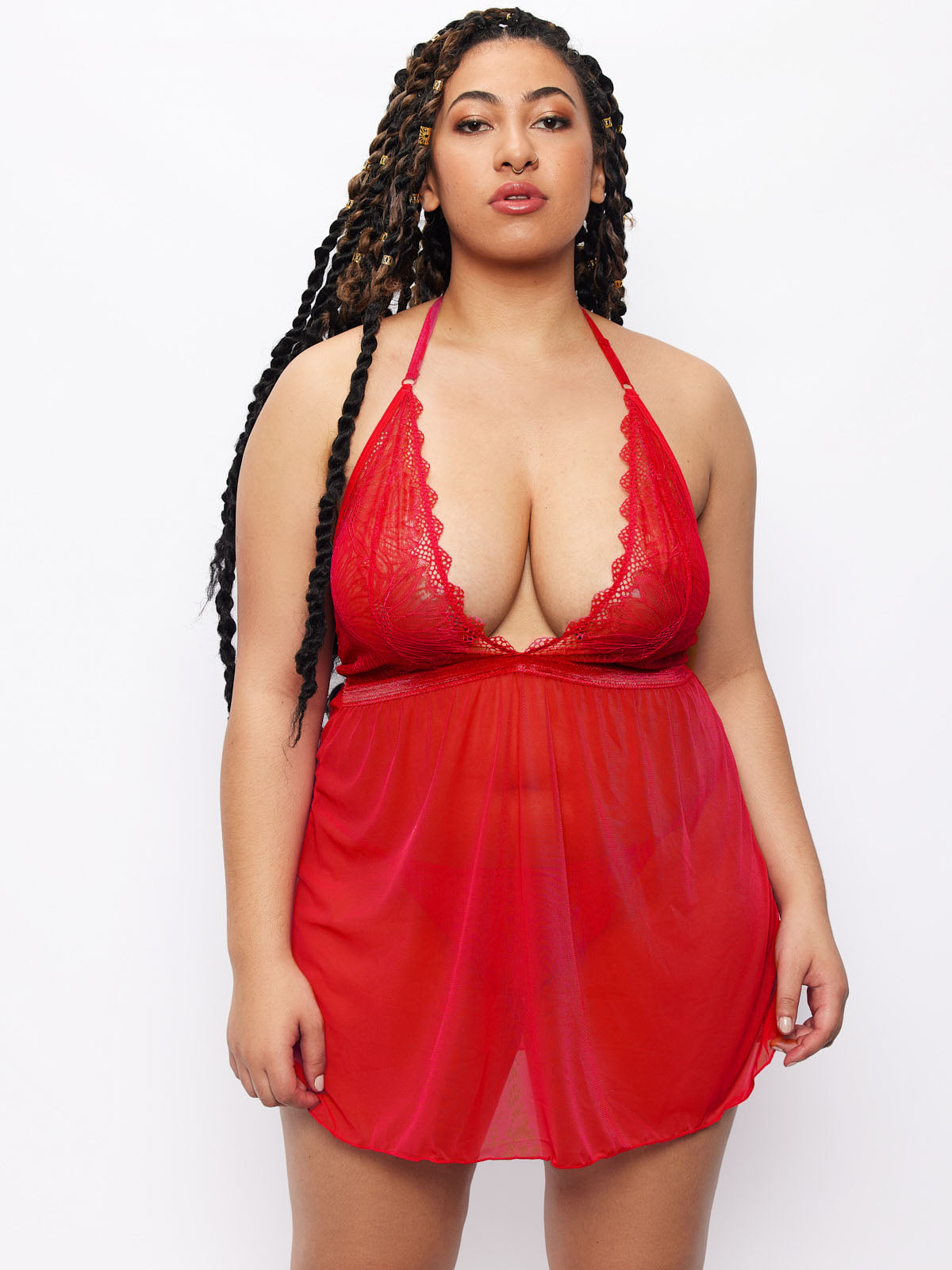 Saffron Floral Lace Babydoll - Fredericks of Hollywood