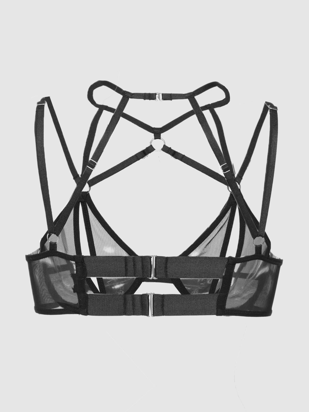 Raven Open Cup Mesh Bra - Fredricks of Hollywood