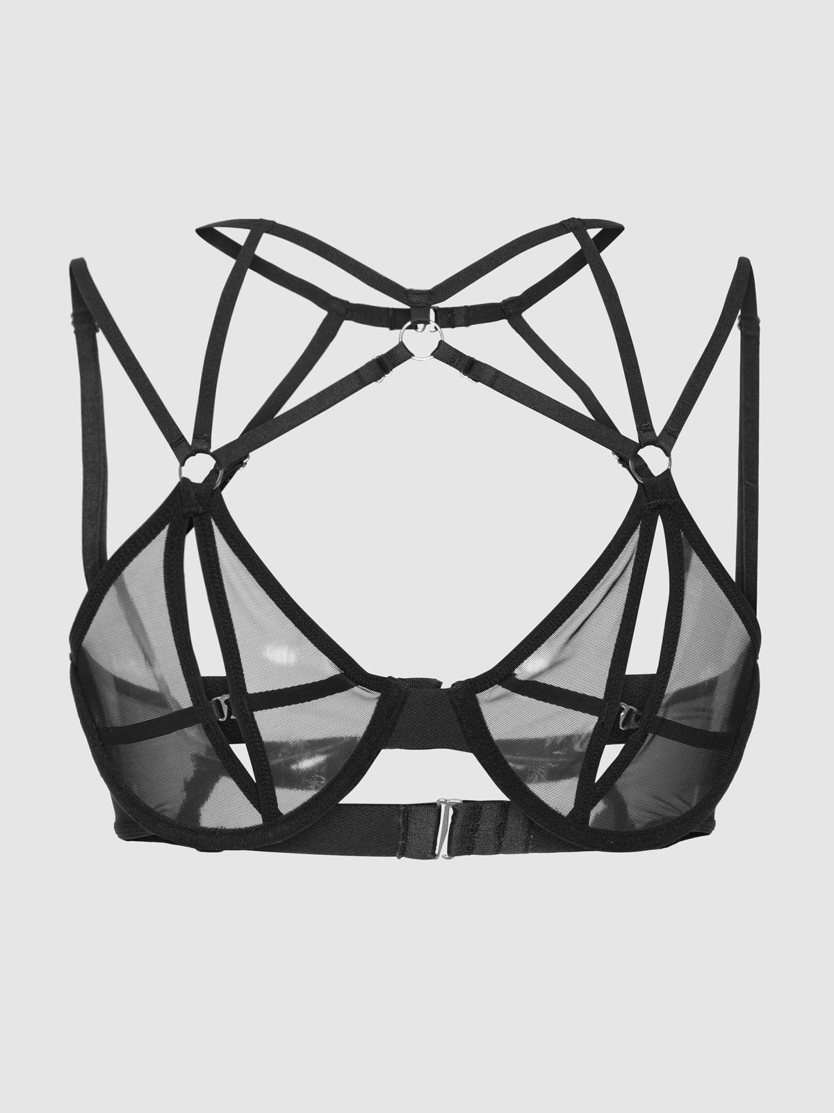 Raven Open Cup Mesh Bra - Fredricks of Hollywood