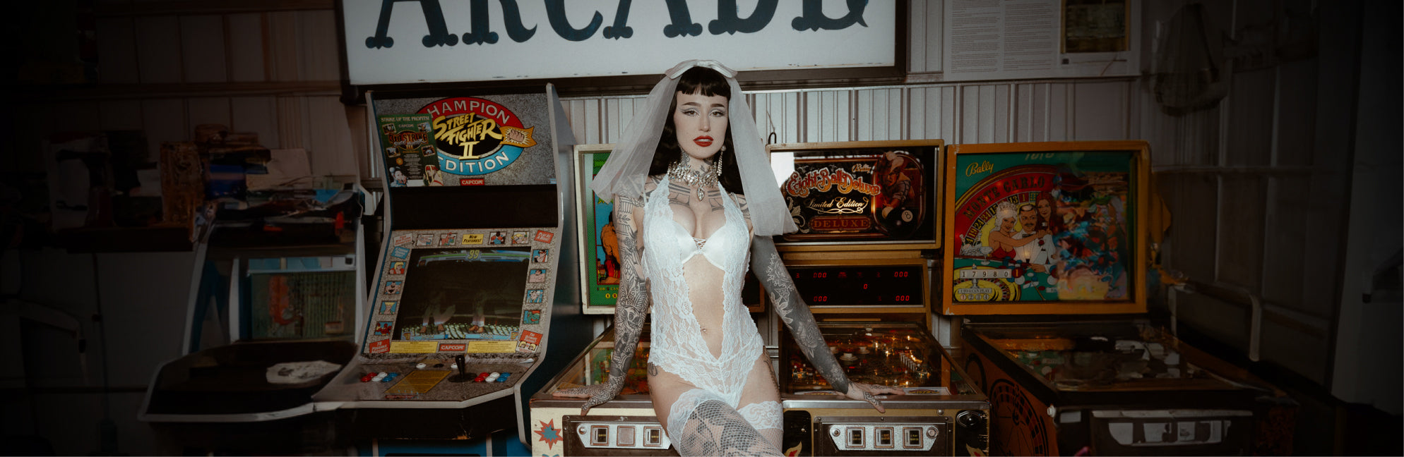 A woman in lingerie posing for a picture.