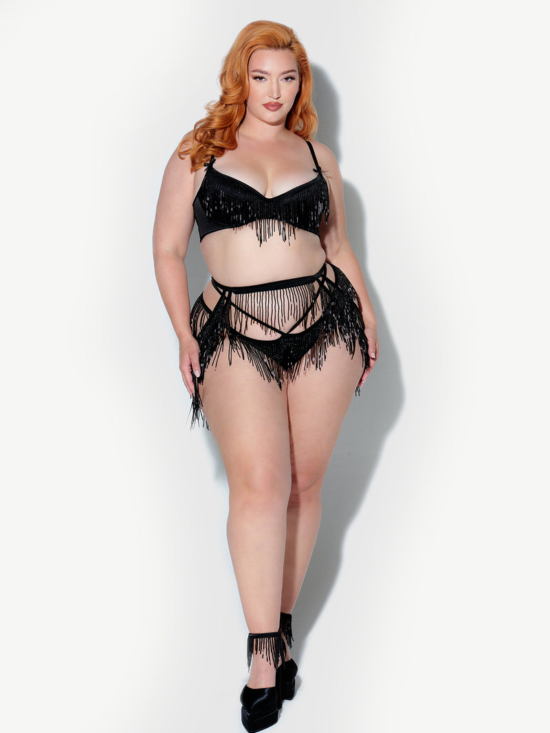 Lune Beaded Garter Belt - Frederick's of Hollywood