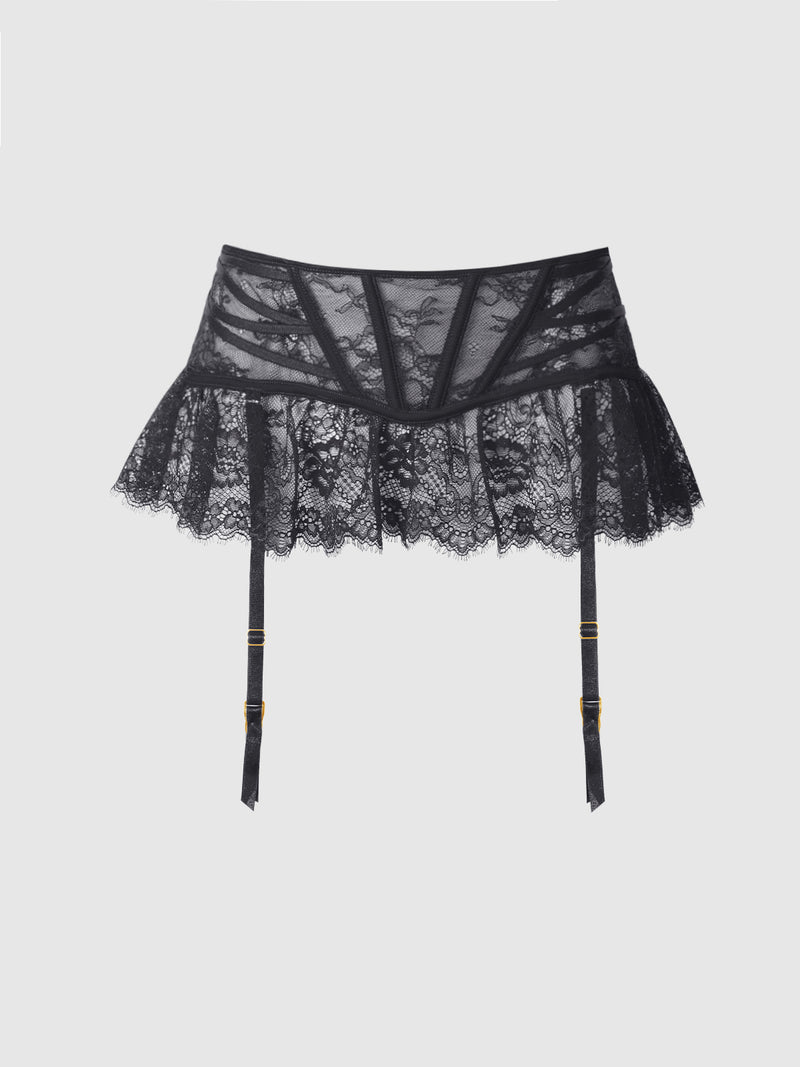 Adelaide Satin & Lace Garter Belt - Frederick's of Hollywood