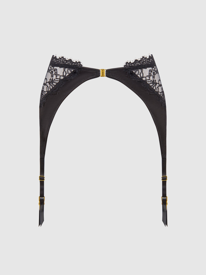 Rising Star Lace & Liquid Satin Garter Belt - Frederick's Of Hollywood