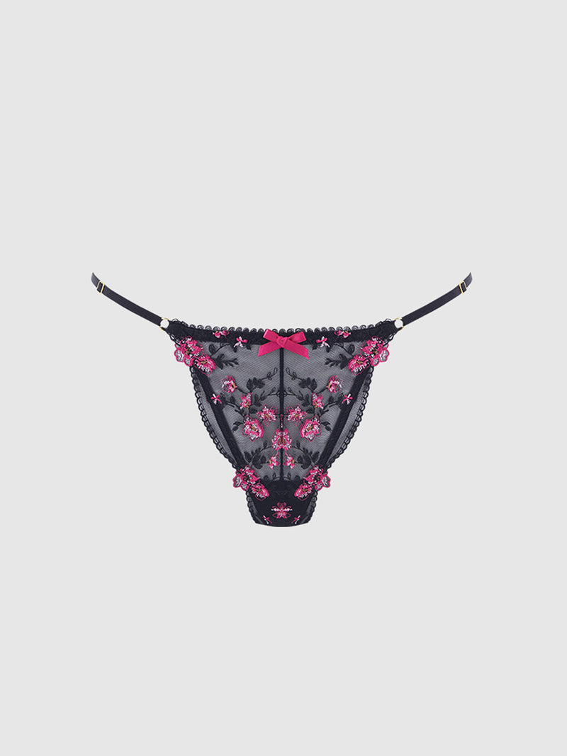 Harlow Embroidered Mesh & Elastic G-String - Frederick's of Hollywood