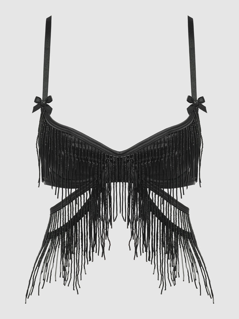 Lune Beaded Longline Bra - Frederick's of Hollywood