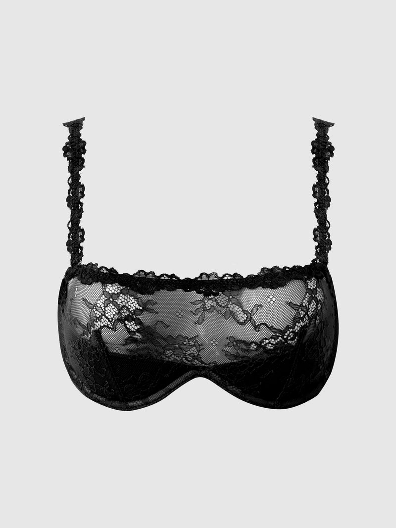 Pia Lace Push Up Half Cup Bandeau Bra
