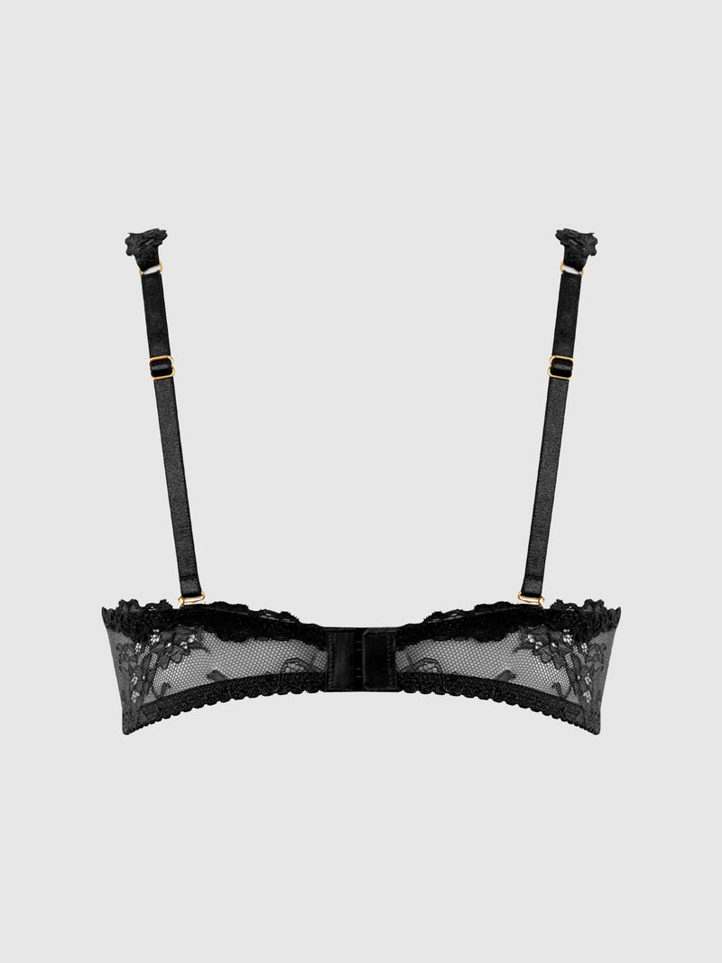 Pia Lace Push Up Half Cup Bandeau Bra