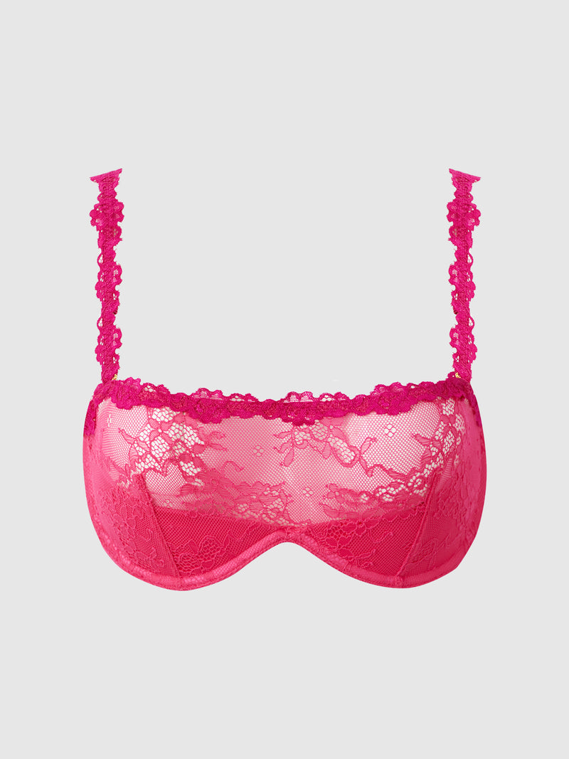 Pia Lace Push Up Half Cup Bandeau Bra