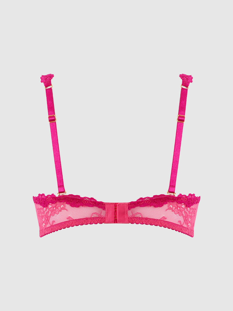Pia Lace Push Up Half Cup Bandeau Bra