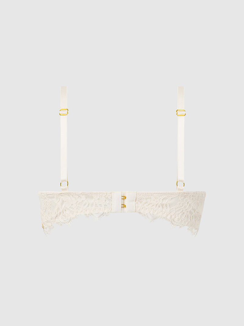 Rosalind Lace Cup Bra With Satin Half Cup - Frederick's of Hollywood
