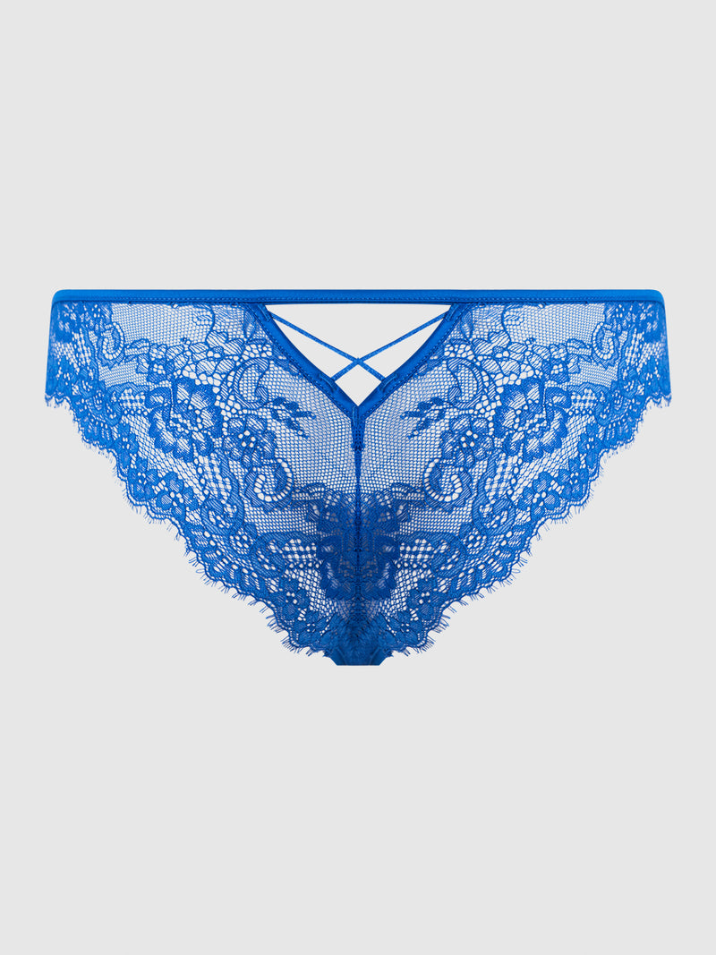 Adelaide Satin & Lace Side Clasp Bikini - Frederick's of Hollywood