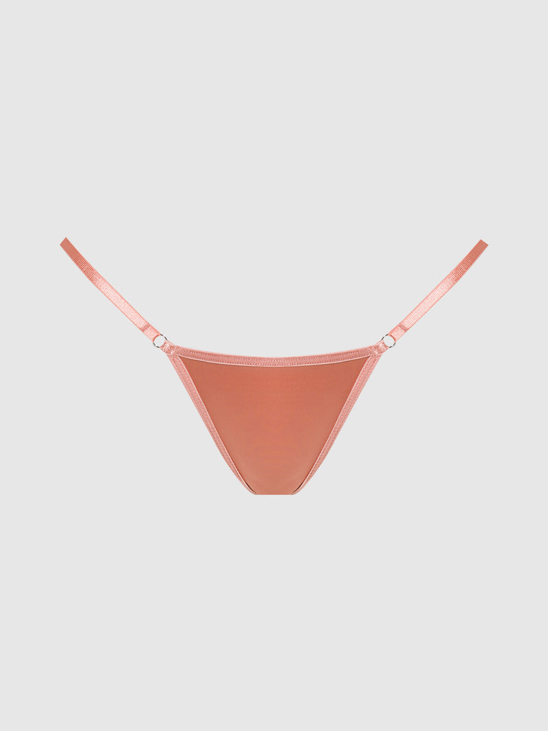 Rising Star Liquid Satin Mini G-String - Brick Dust