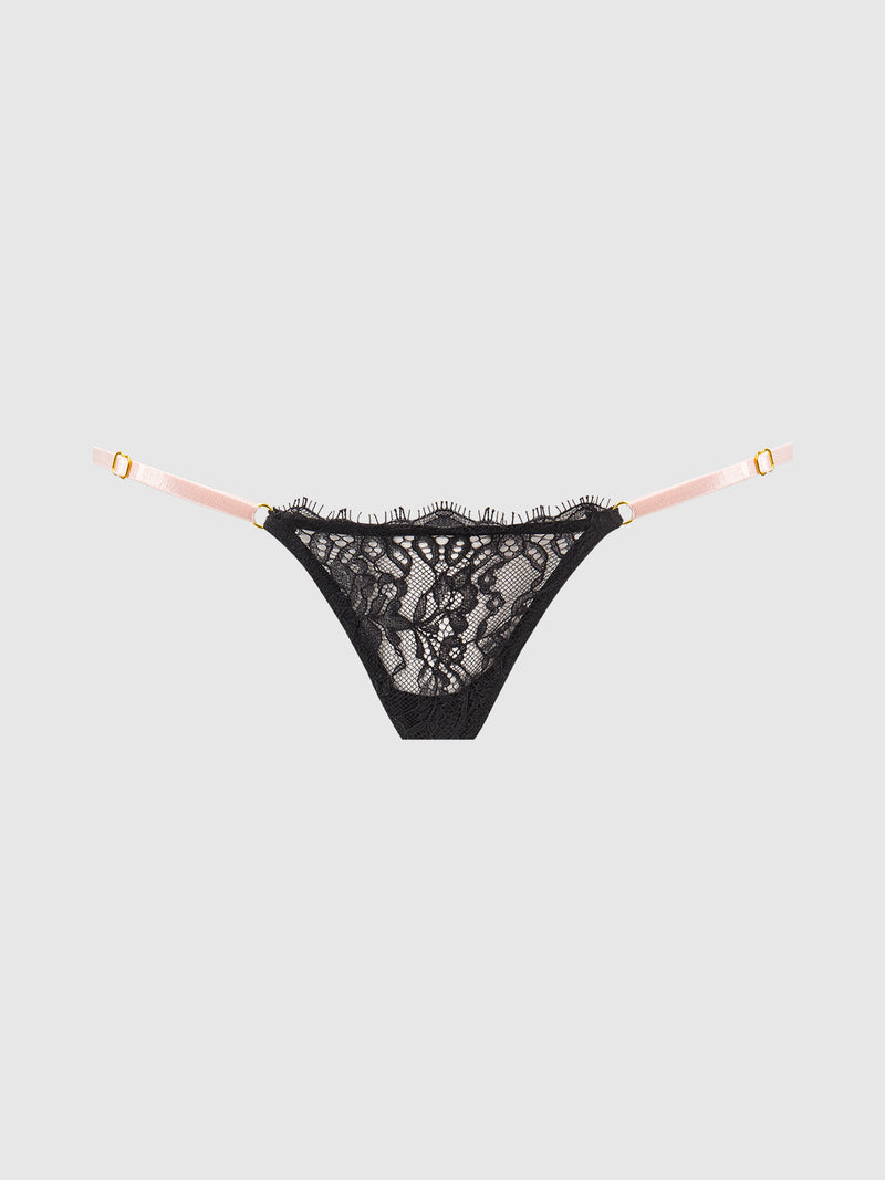 Rising Star Lace & Liquid Satin Mini G-String - Frederick's Of Hollywood