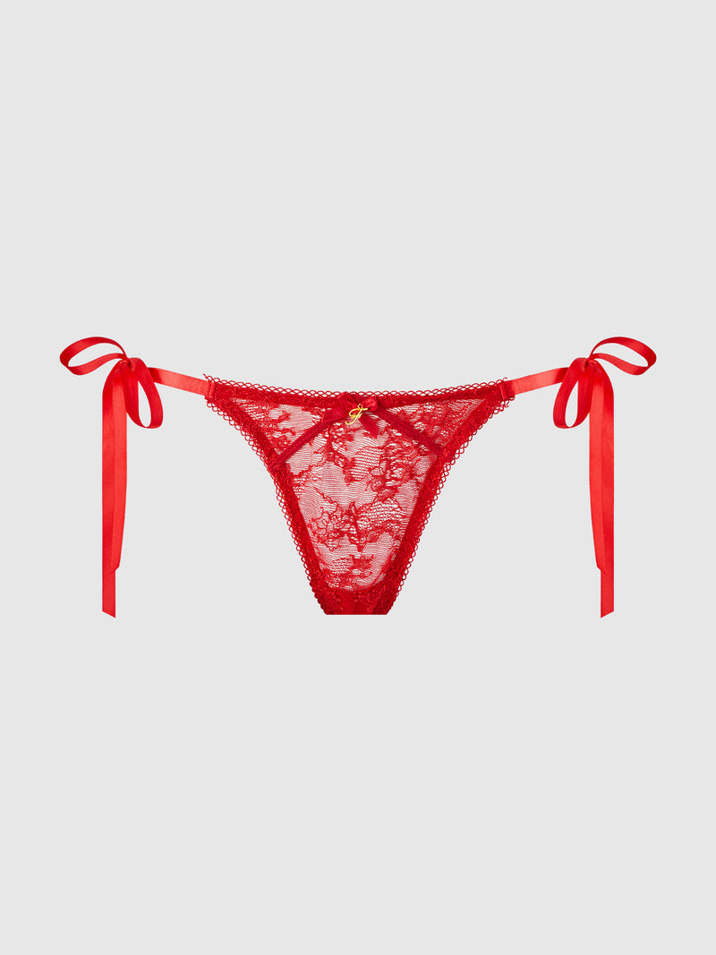 Chiara Lace Drop Off Tie Side G-String - Frederick's of Hollywood