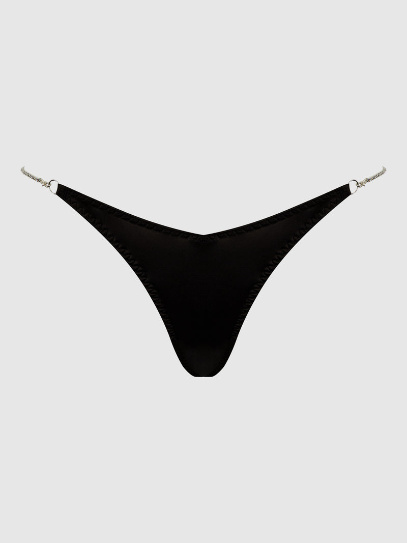 Petra Rhinestone Side Satin G-String - Frederick's of Hollywood