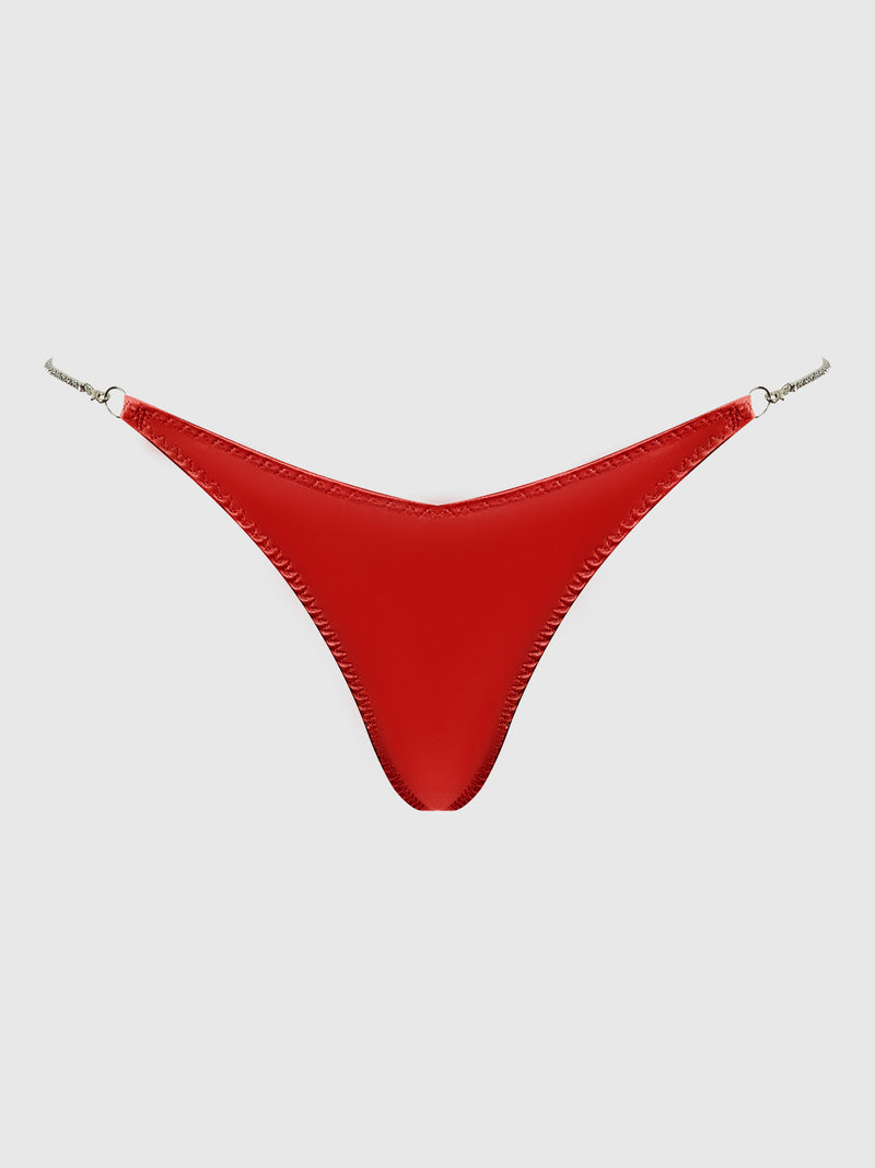 Petra Rhinestone Side Satin G-String - Frederick's of Hollywood