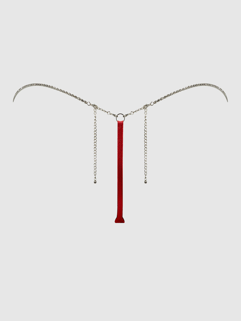 Petra Rhinestone Side Satin G-String - Frederick's of Hollywood