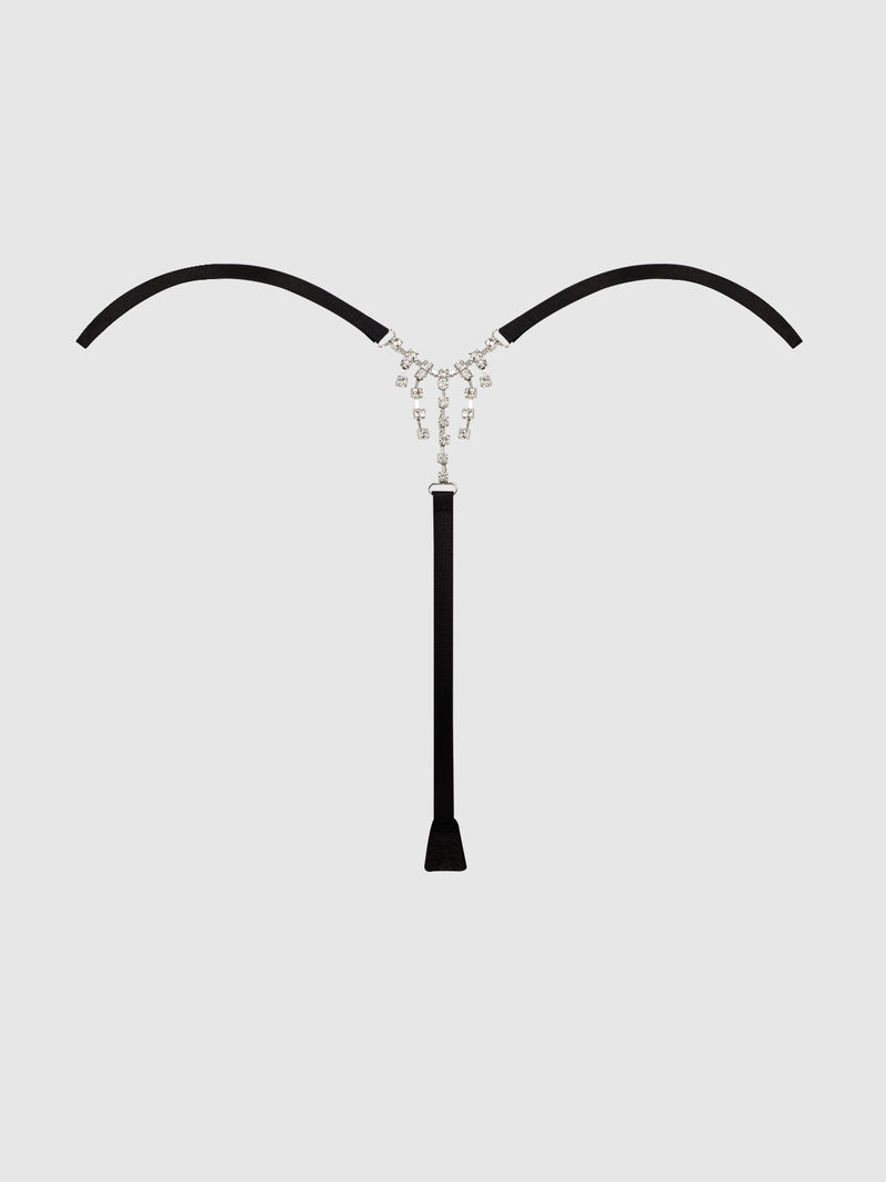 Petra Slider Side Rhinestone Back Satin Mini G-String - Frederick's of Hollywood