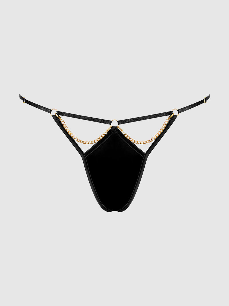 Emery Liquid Satin & Chain G-String - Frederick's Of Hollywood