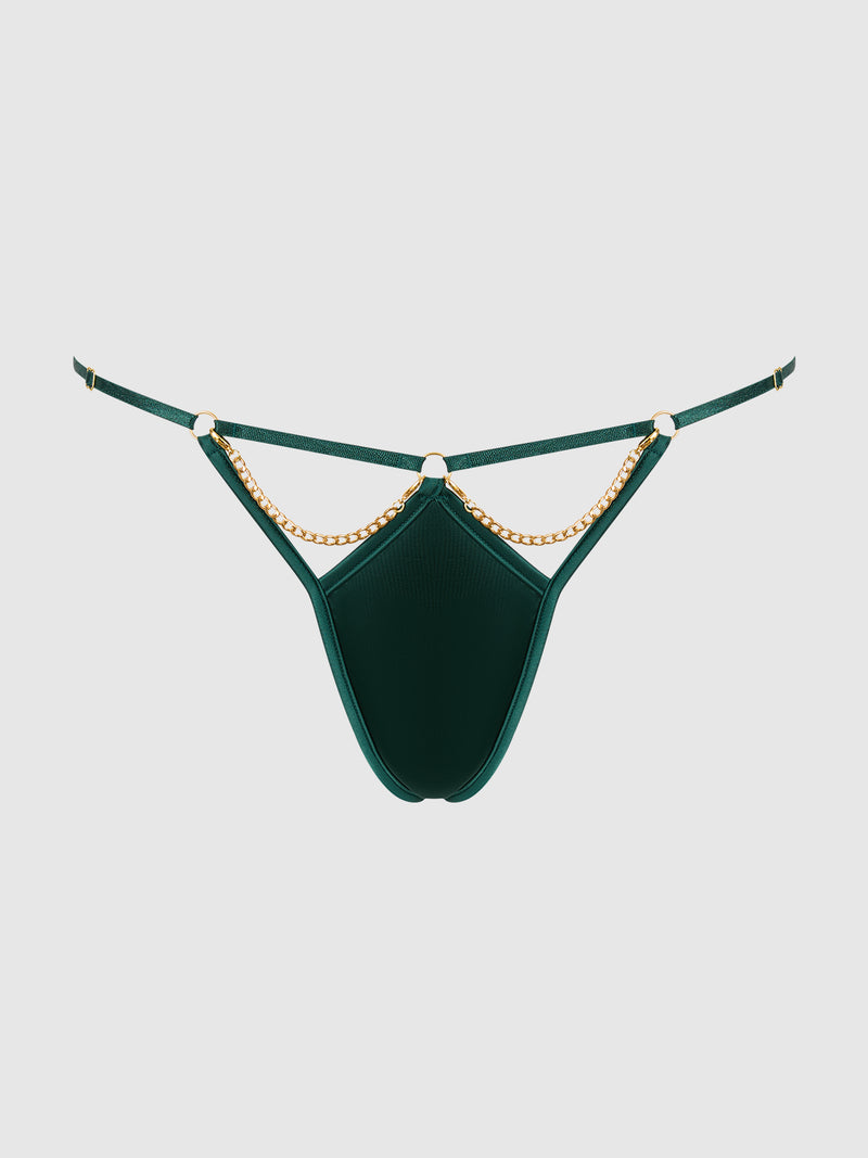 Emery Liquid Satin & Chain G-String