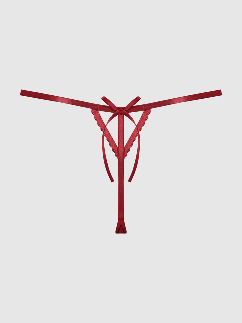 Angelica Lips Embroidery G-String - Frederick's of Hollywood