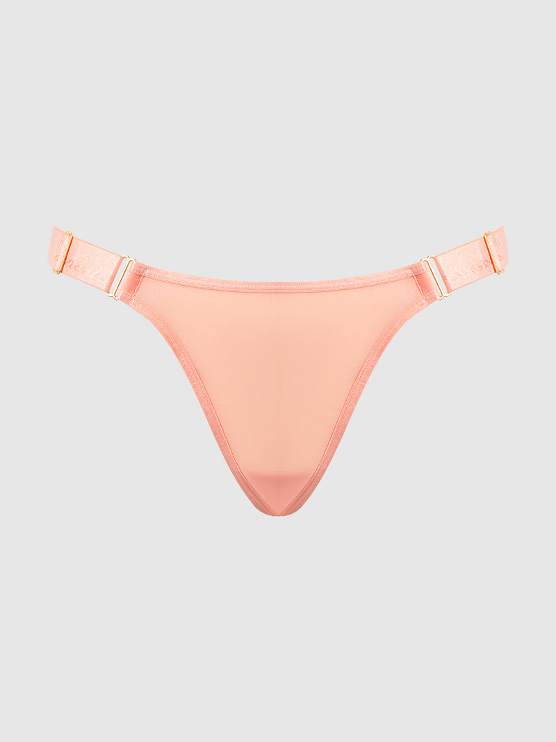 Pia Elastic Side Mesh Thong - Frederick's of Hollywood