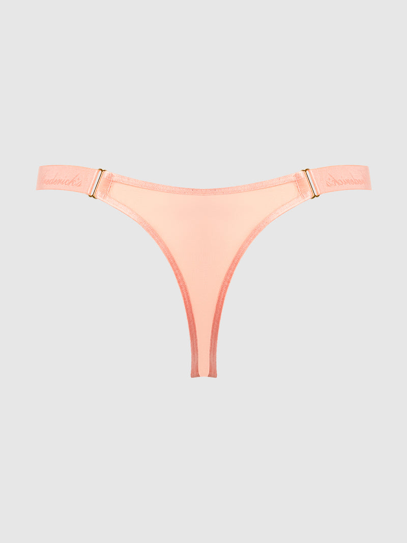 Pia Elastic Side Mesh Thong - Frederick's of Hollywood