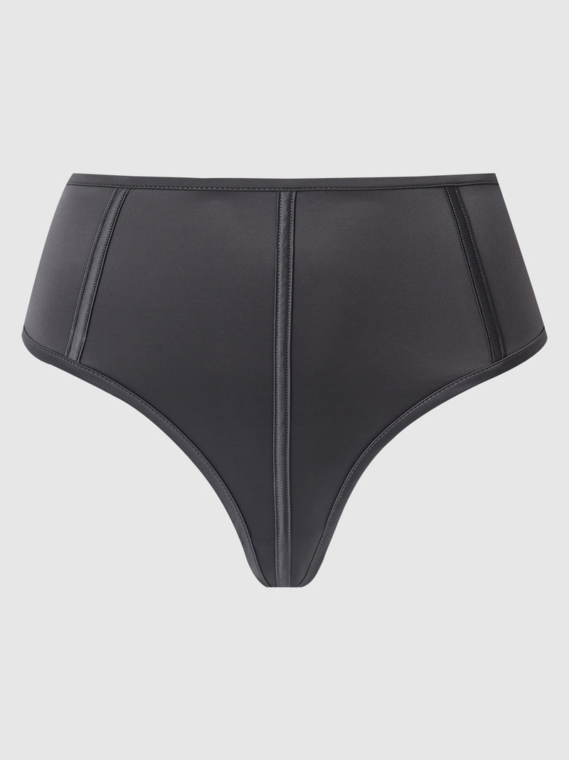 Neev Oil Slick High-Waist Cutout Back Thong - Fredericks of Hollywood