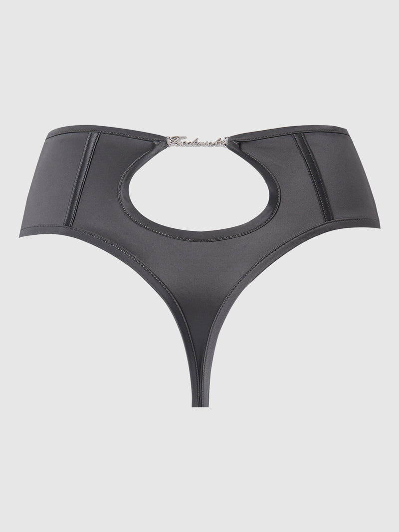 Neev Oil Slick High-Waist Cutout Back Thong - Fredericks of Hollywood