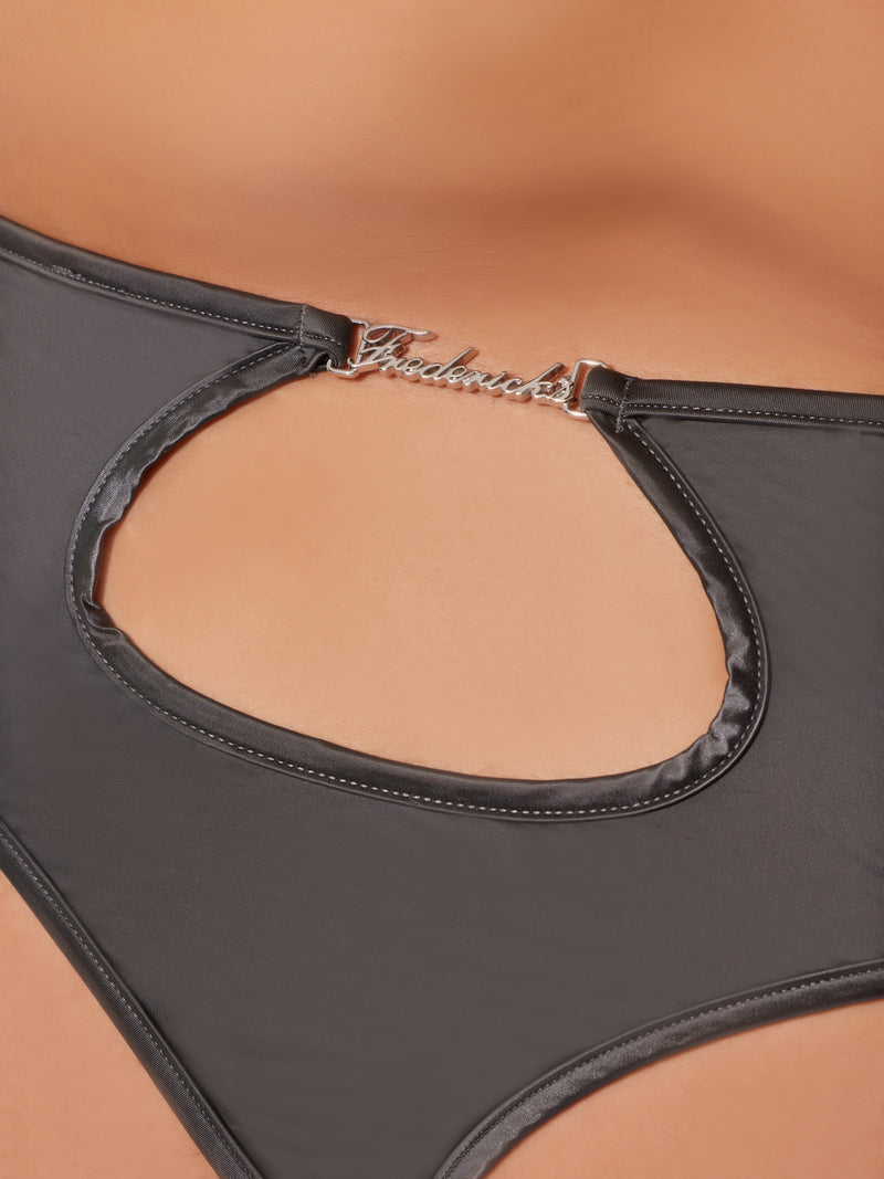Neev Oil Slick High-Waist Cutout Back Thong - Fredericks of Hollywood