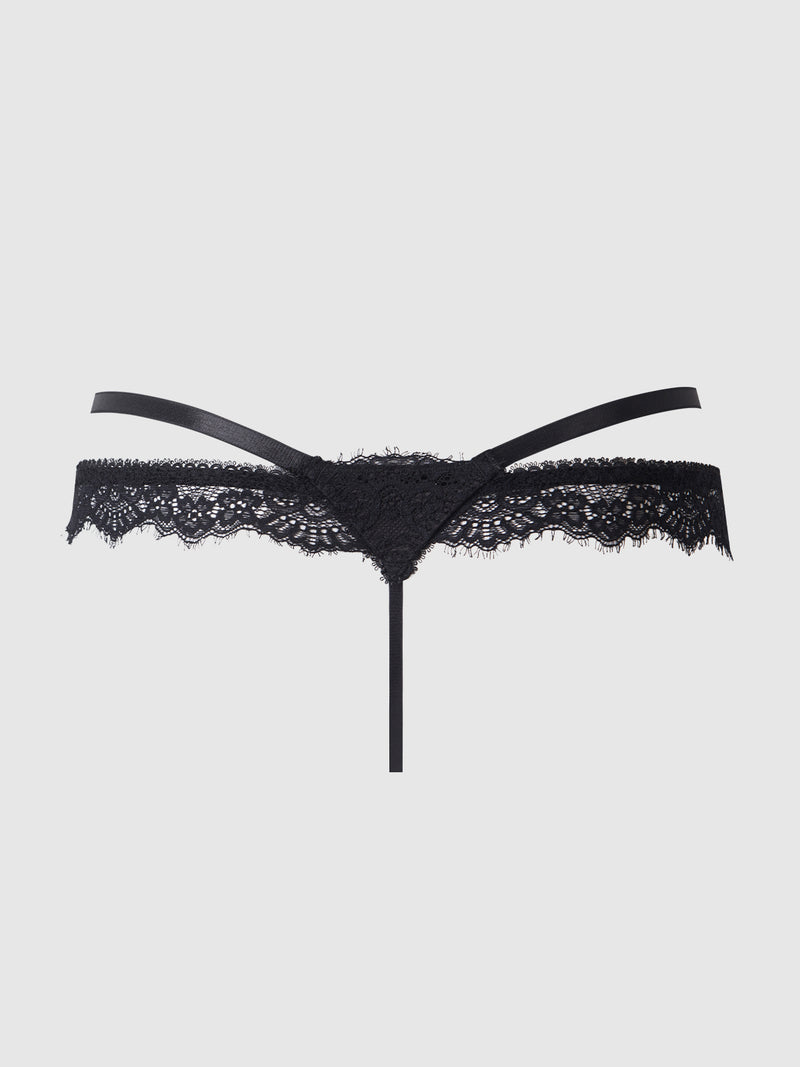 Adelaide Satin & Lace Double Side G-String - Frederick's of Hollywood
