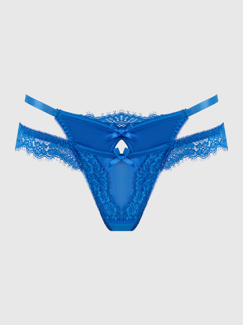 Adelaide Satin & Lace Double Side G-String - Frederick's of Hollywood