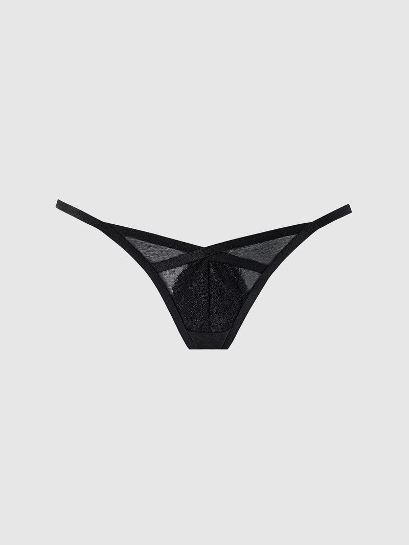 Aria Stretch Lace Thong - Frederick's of Hollywood