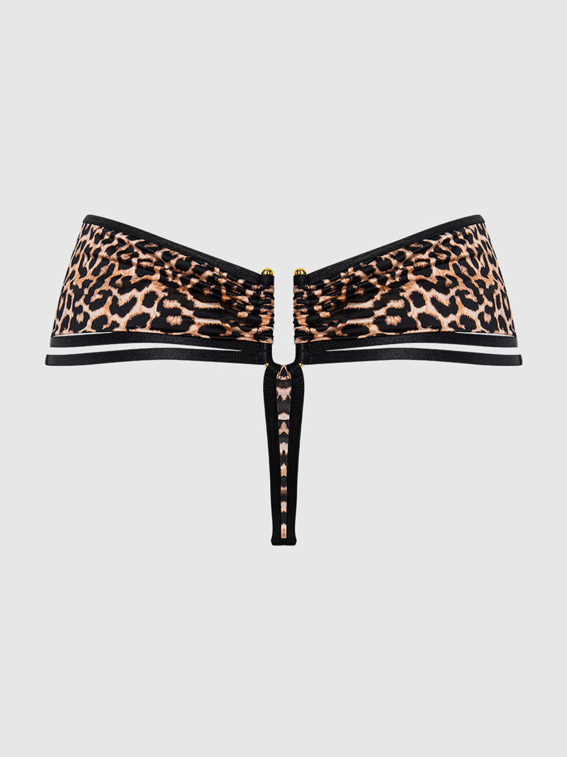 The Raven Crotchless & Strappy U-Hook Panty by Frederick's of Hollywood features a bold strappy design and alluring cut-out details, combining edge and sophistication in one daring piece.
