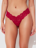 Bridget Stretch Cotton & Lace Thong - Fredericks of Hollywood
