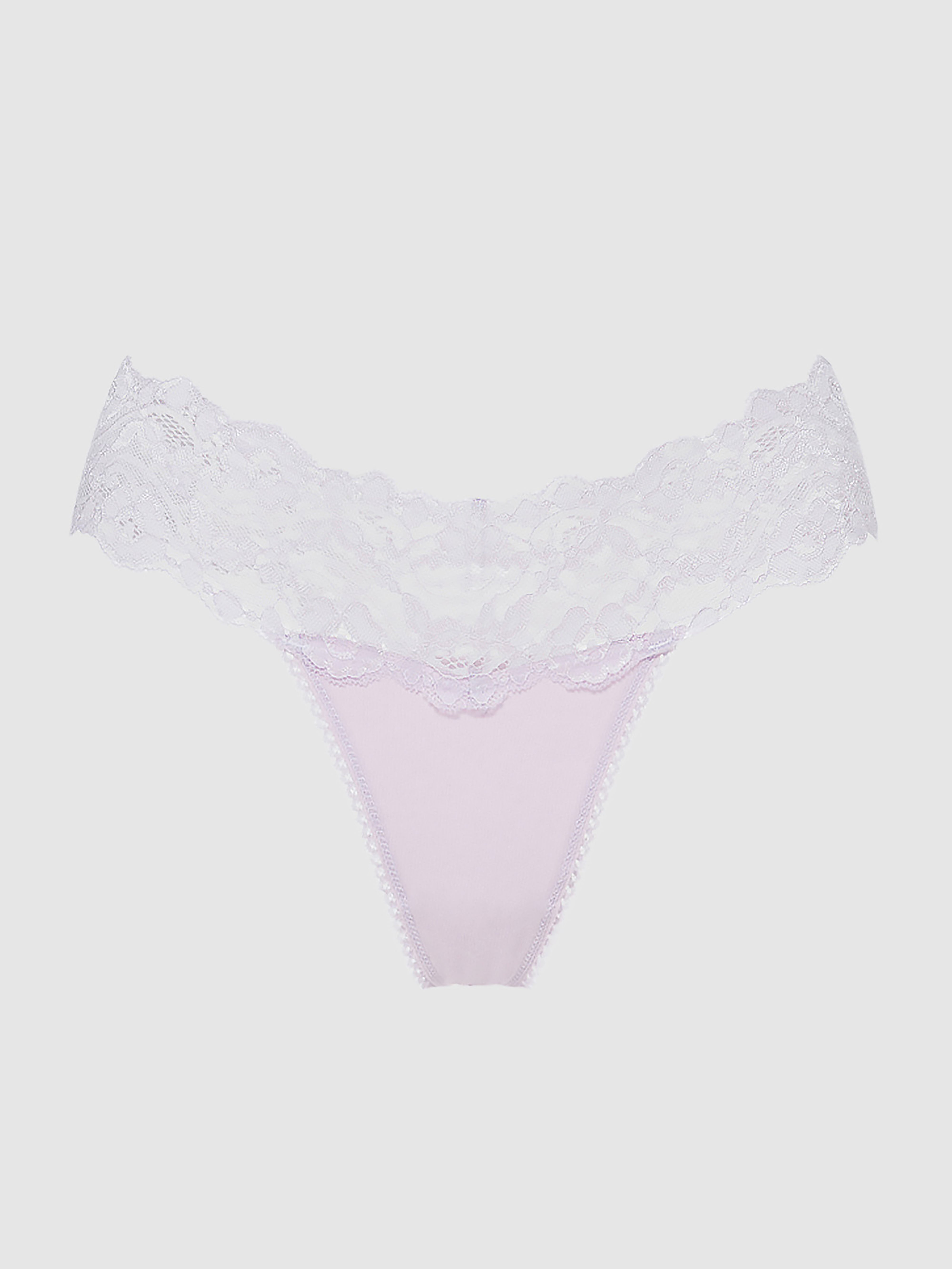 Bridget Stretch Cotton & Lace Thong - Fredricks of Hollywood