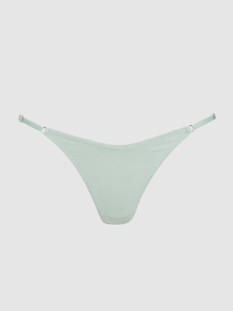 Bailey Stretch Cotton Thong - Aqua 