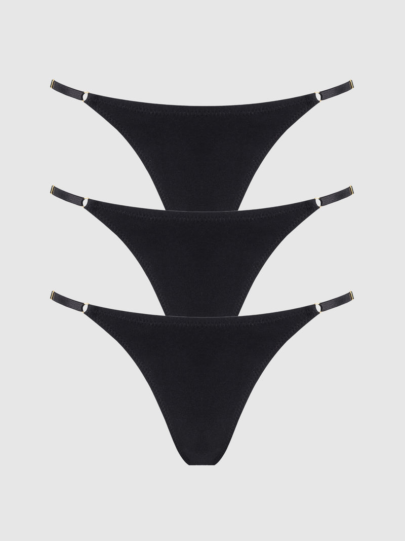 Bailey Stretch Cotton Thong 3 Pack - Frederick's of Hollywood